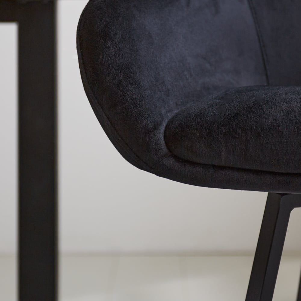 Bar stool Elise Velvet Dimehouse Black LxWxH 95x59x57 Velvet Atmospheric photo detail