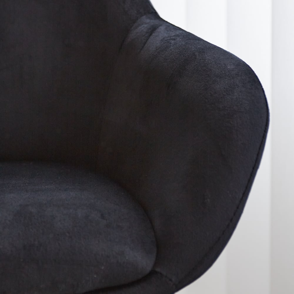 Bar stool Elise Velvet Dimehouse Black LxWxH 95x59x57 Velvet Atmospheric photo detail
