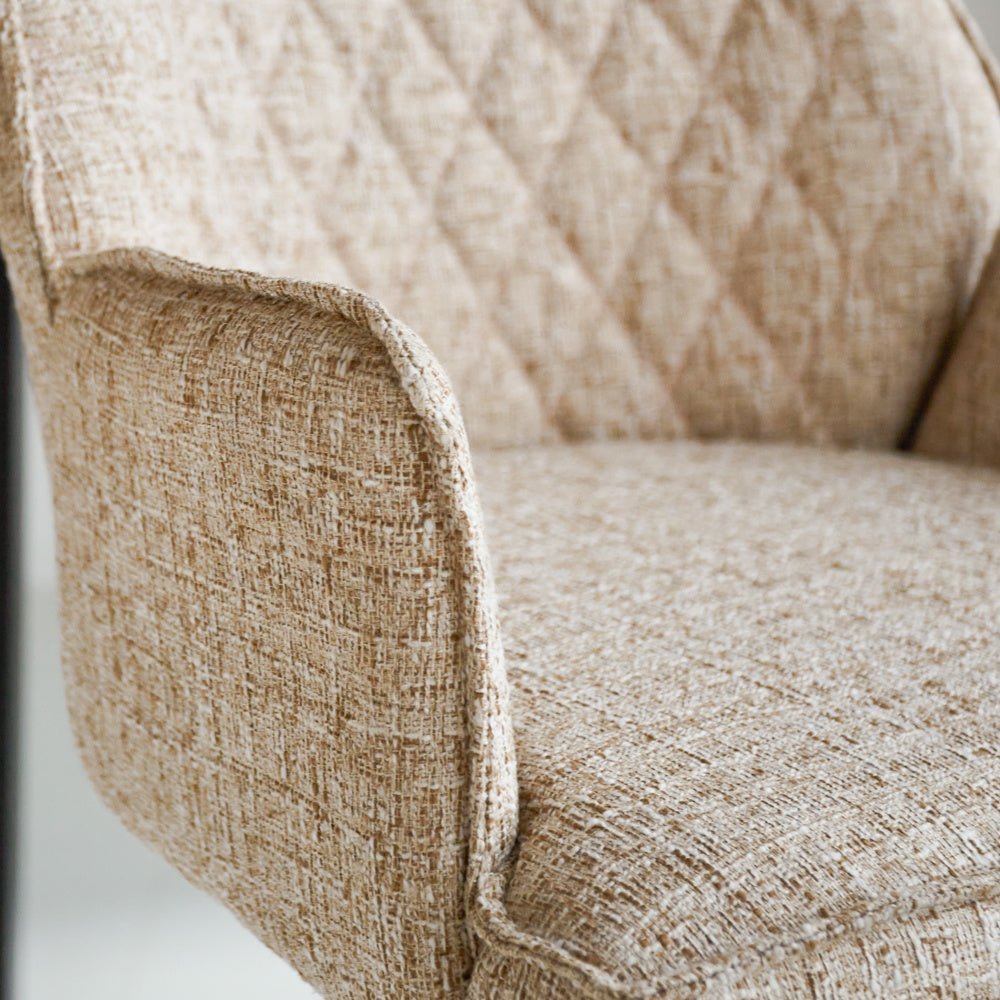Bar stool Novan chenille Dimehouse White LxWxH 75x58x54 Fabric Atmospheric photo detail