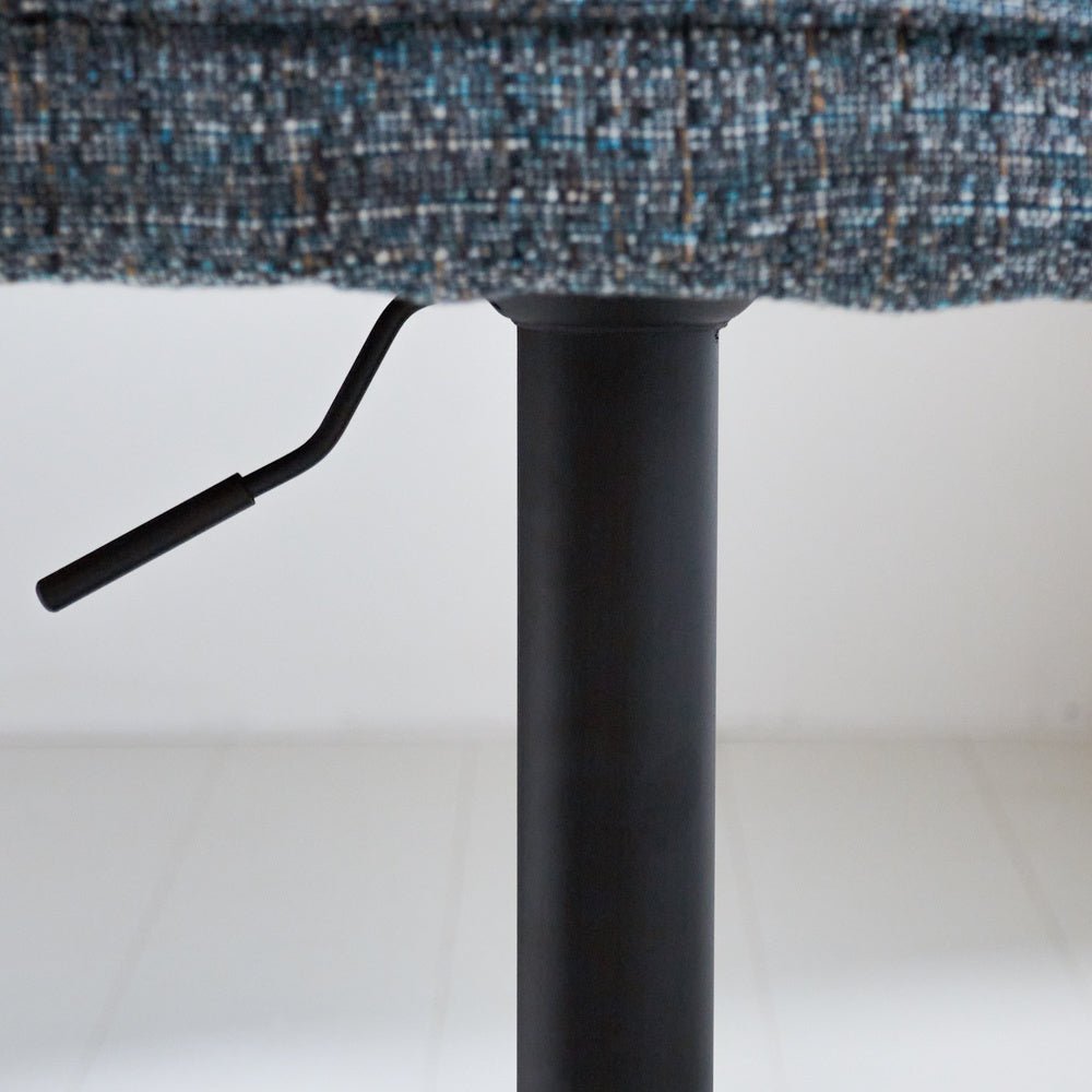 Bar stool Novan chenille Dimehouse Blue LxWxH 75x58x54 Fabric Atmospheric photo detail