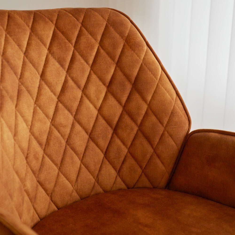 Barstool Novan velvet Dimehouse Cognac LxWxH 75x58x54 Fabric Atmospheric photo detail