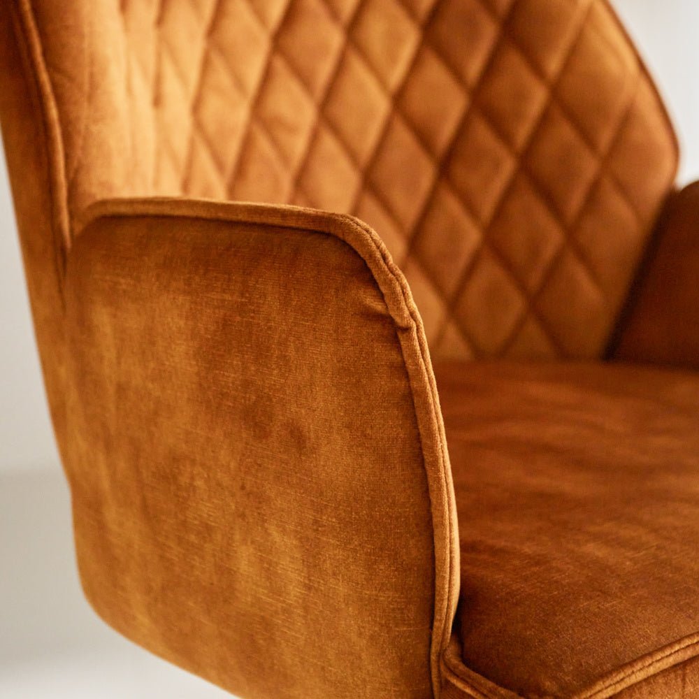 Barstool Novan velvet Dimehouse Cognac LxWxH 75x58x54 Fabric Atmospheric photo detail