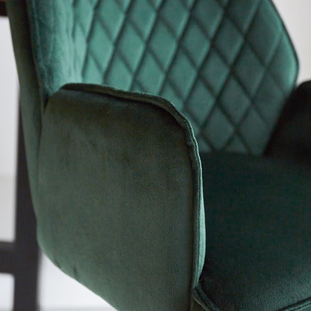 Barstool Novan velvet Dimehouse Green LxWxH 75x58x54 Fabric Atmospheric photo detail