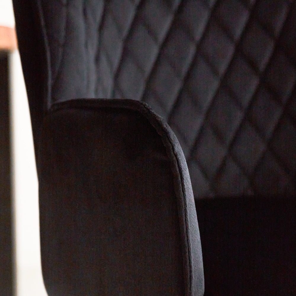 Barstool Novan velvet Dimehouse Black LxWxH 75x58x54 Fabric Atmospheric photo detail