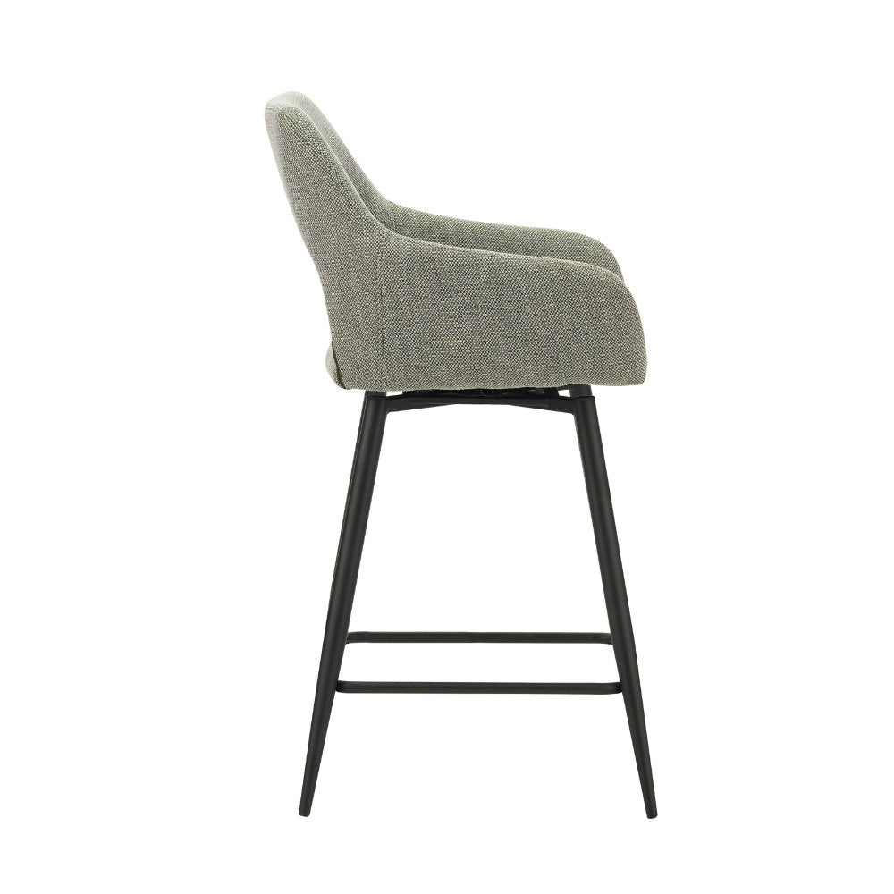 Barstool Skye Dimehouse Green LxWxH 81x63x54 Fabric White photo side view