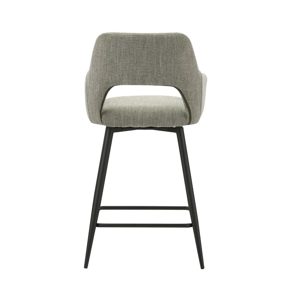 Barstool Skye Dimehouse Green LxWxH 81x63x54 Fabric White photo diagonal rear view
