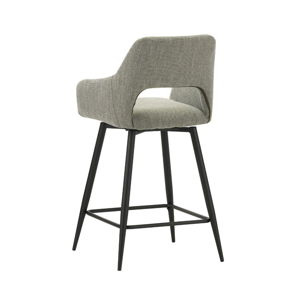 Barstool Skye Dimehouse Green LxWxH 81x63x54 Fabric White photo diagonal rear view