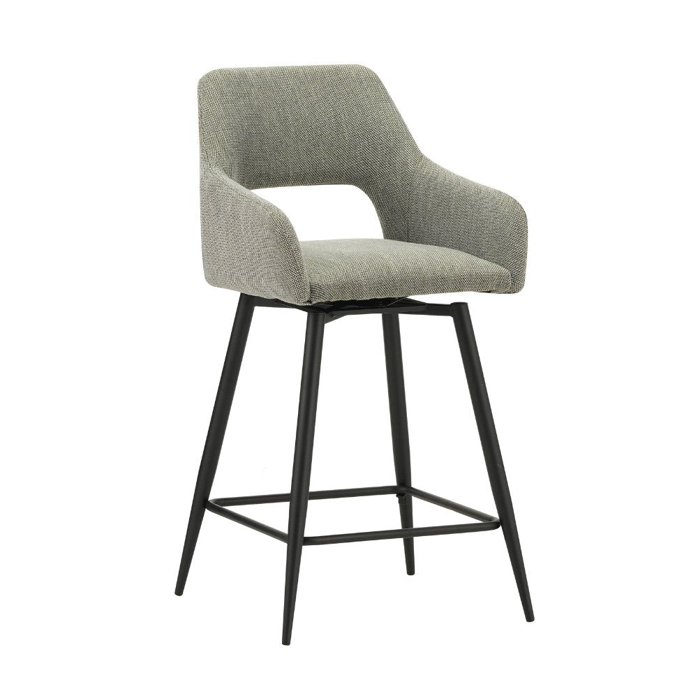 Barstool Skye Dimehouse Green LxWxH 81x63x54 Fabric White photo diagonal front view