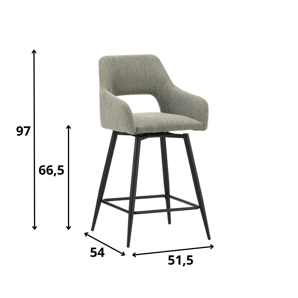 Barstool Skye Dimehouse Green LxWxH 81x63x54 Fabric White photo size indication