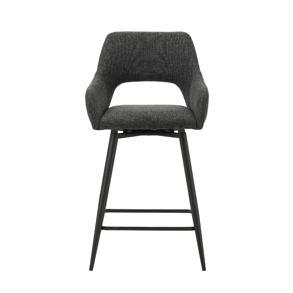 Barstool Skye Dimehouse Black LxWxH 81x63x54 Fabric White photo front view