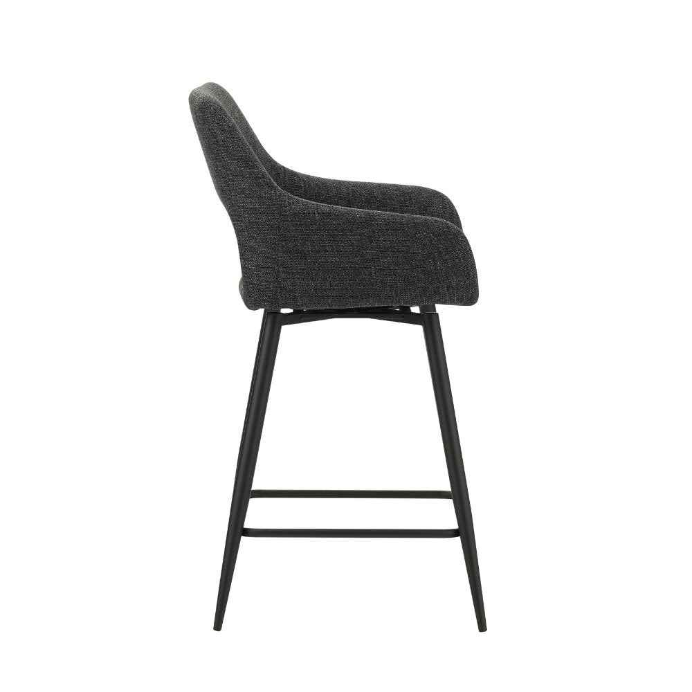 Barstool Skye Dimehouse Black LxWxH 81x63x54 Fabric White photo side view