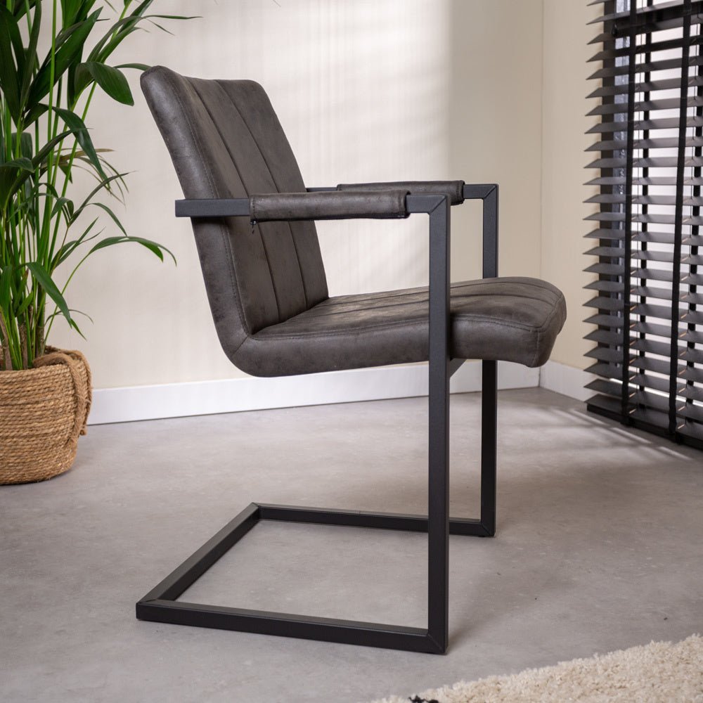Dining room chair Jackson Dimehouse Anthracite LxWxH 71x58x54 Fabric Atmospheric photo side view