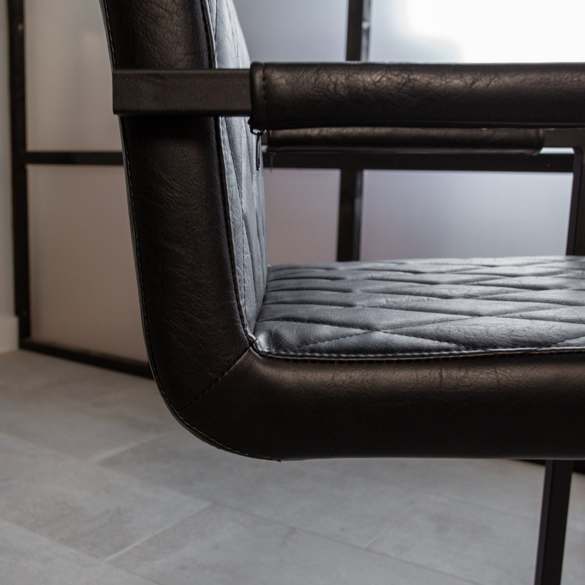 Dining room chair Ruben Dimehouse Black LxWxH 71x59x58 Faux leather Atmospheric photo detail