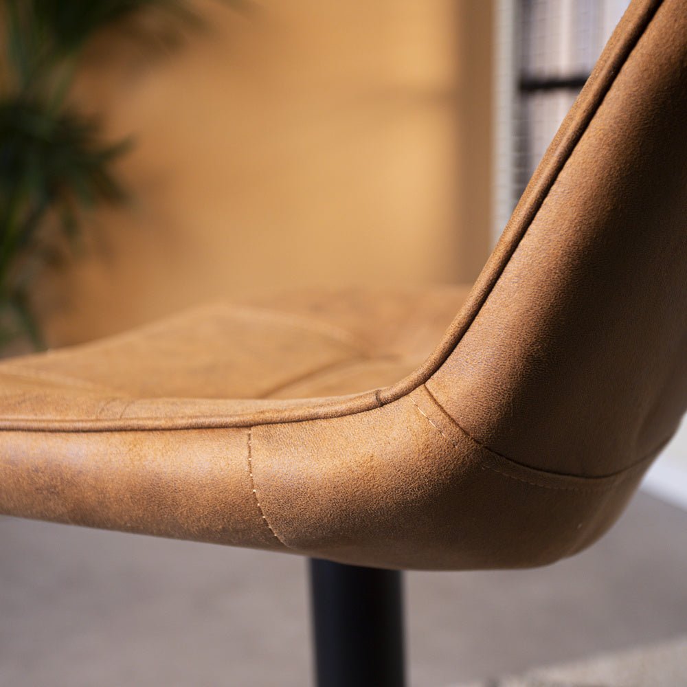 Barstool Keston Dimehouse Cognac LxWxH 82x52x39 Microfiber Atmospheric photo detail