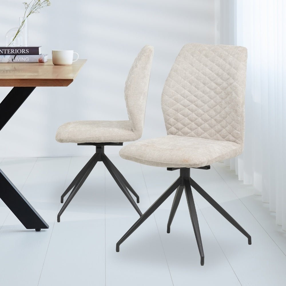 Dining room chair Charly chenille Dimehouse Light gray LxWxH 67x60x51 Fabric Atmospheric photo diagonal front view