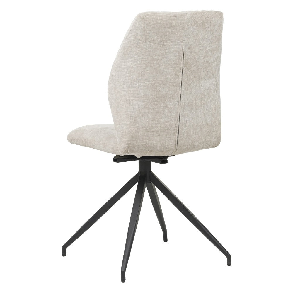 Dining room chair Charly chenille Dimehouse Light gray LxWxH 67x60x51 Fabric White photo diagonal rear view