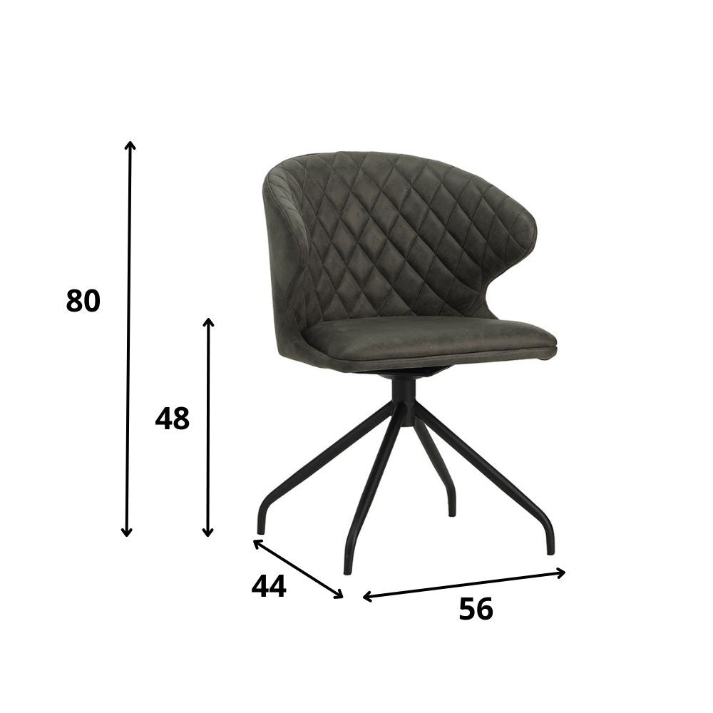 Dining room chair Eloi Dimehouse Anthracite LxWxH 58x58x54 Fabric White photo size indication