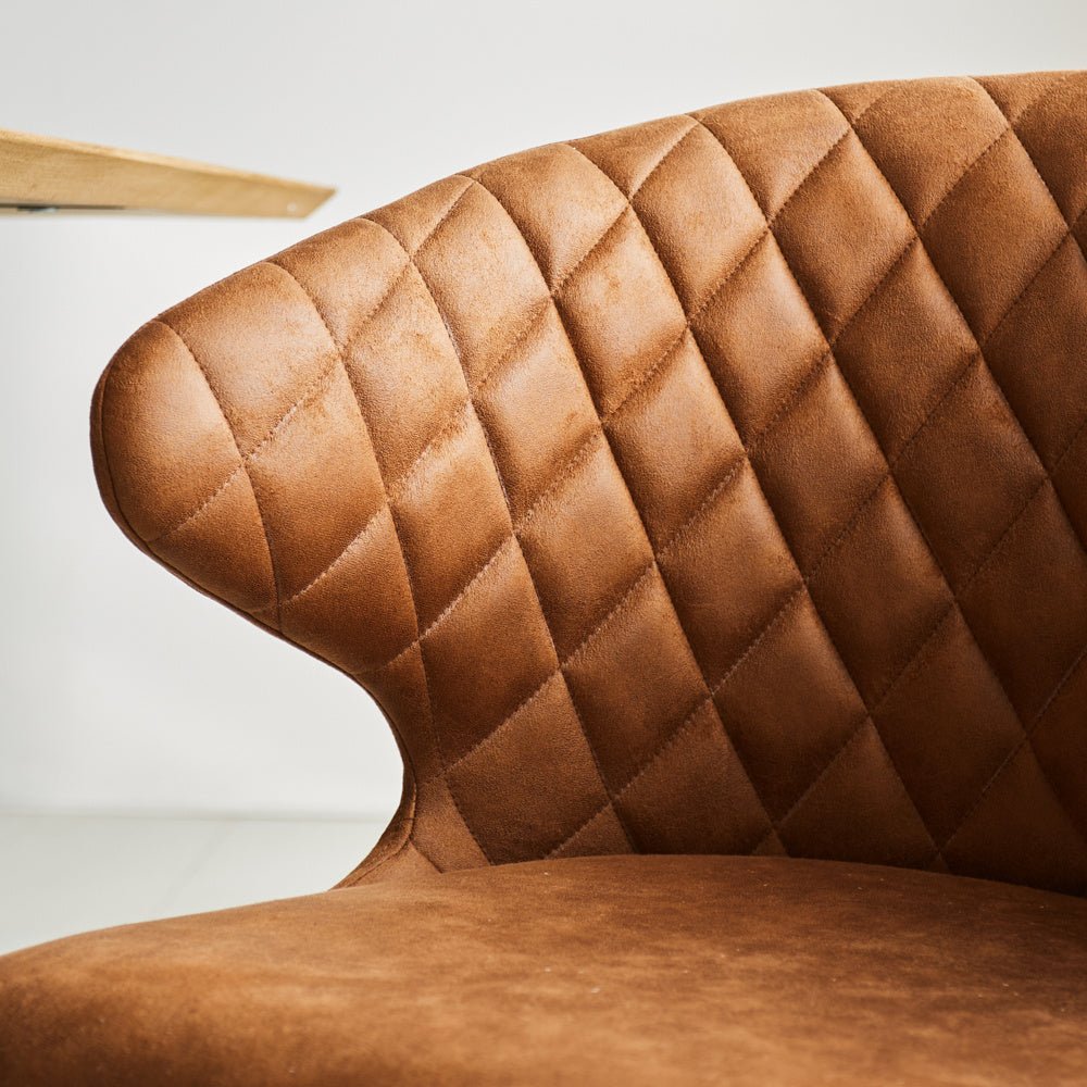 Dining room chair Eloi Dimehouse Cognac LxWxH 58x58x54 Fabric Atmospheric photo detail