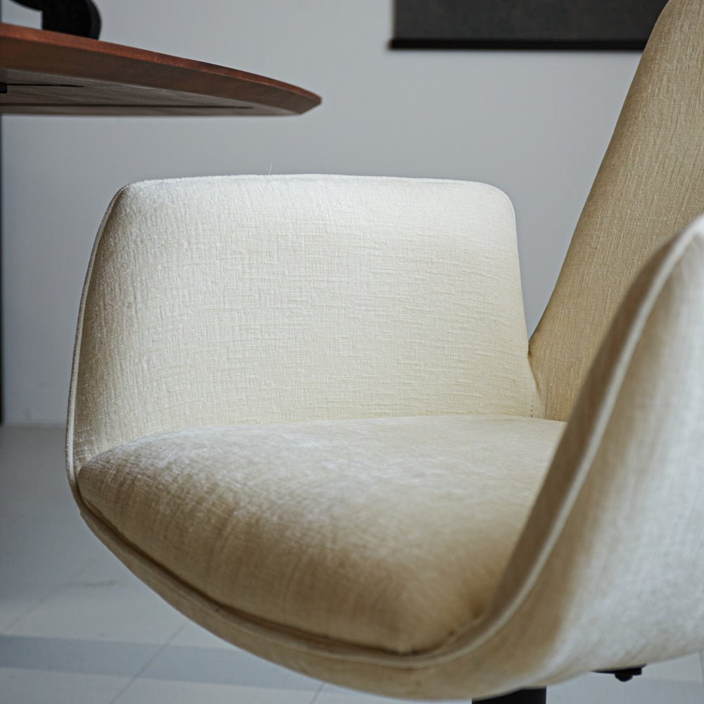 Nela dining room chair Dimehouse White LxWxH 64x64x52 Fabric Atmospheric photo detail