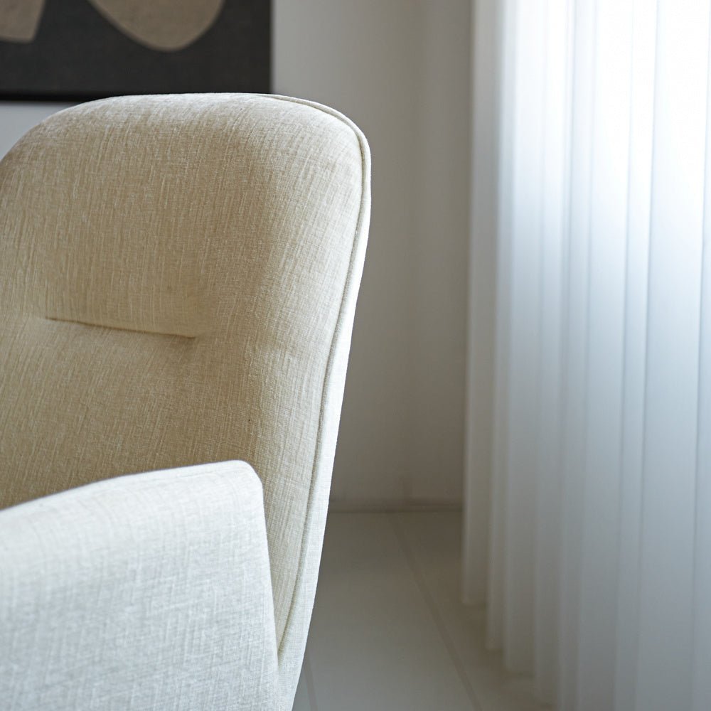 Nela dining room chair Dimehouse White LxWxH 64x64x52 Fabric Atmospheric photo detail