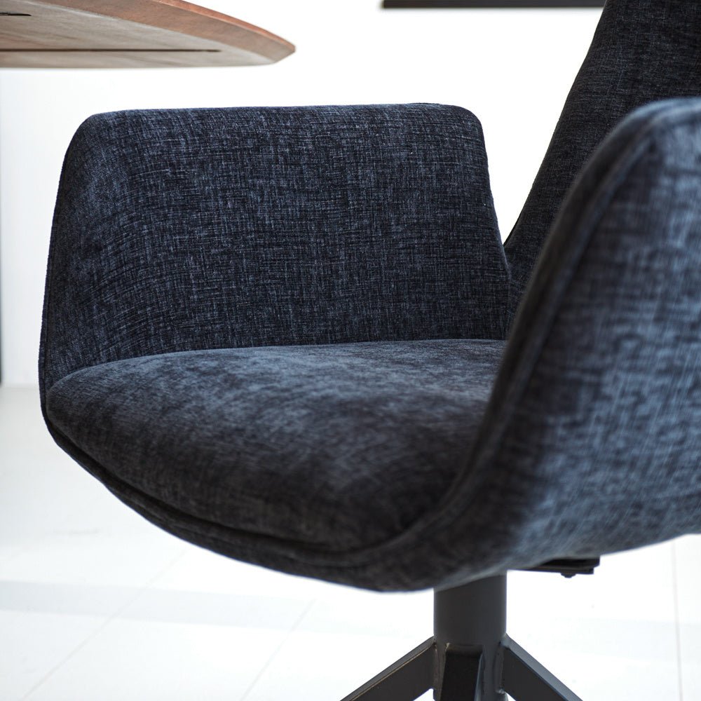 Nela dining room chair Dimehouse Black LxWxH 64x64x52 Fabric Atmospheric photo detail