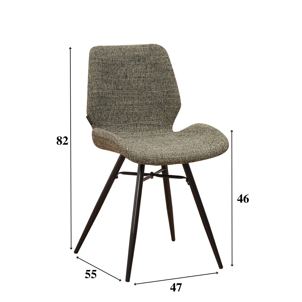 Dining room chair Beau chenille Dimehouse Green LxWxH 72x68x50 Fabric White photo size indication