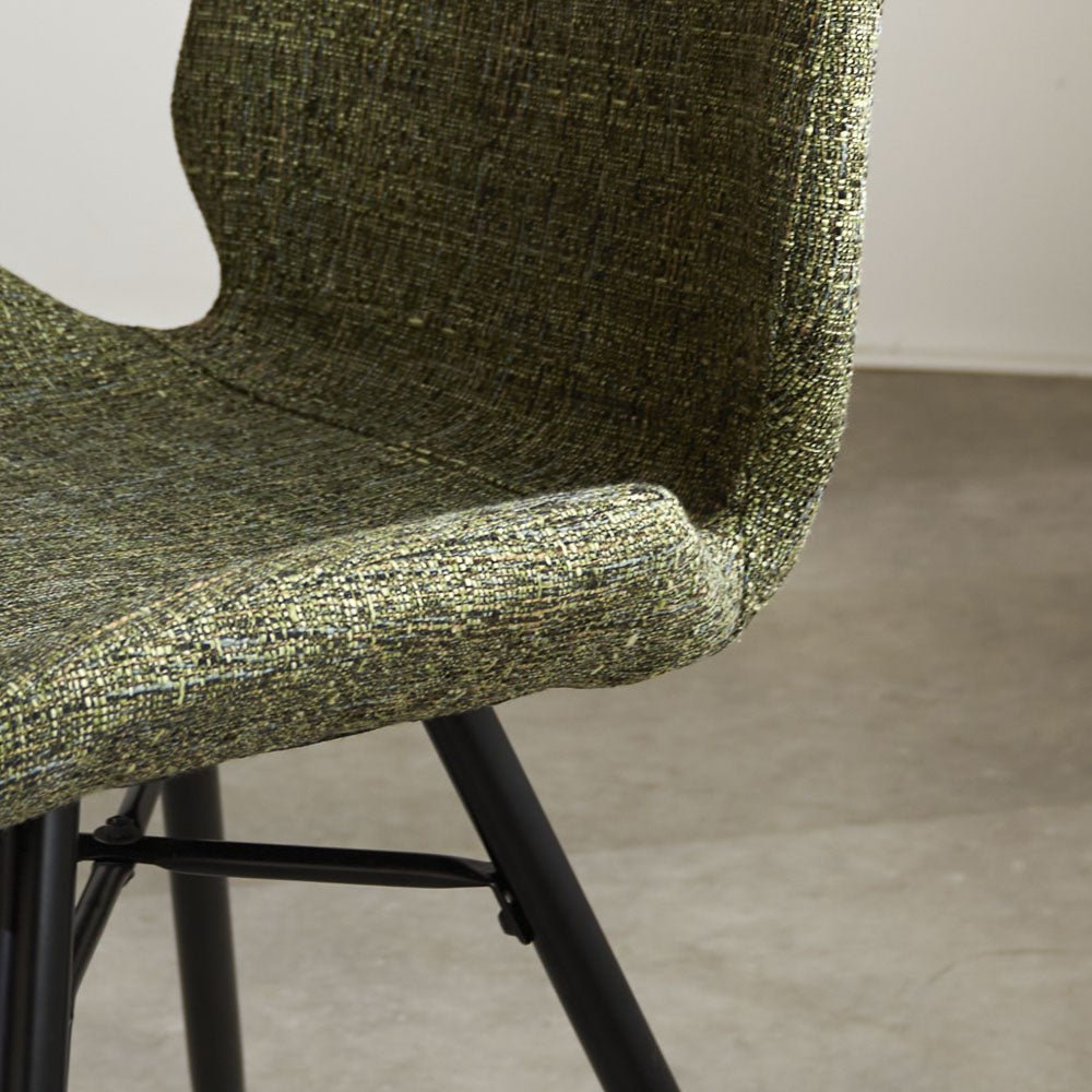 Dining room chair Beau chenille Dimehouse Green LxWxH 72x68x50 Fabric Atmospheric photo detail