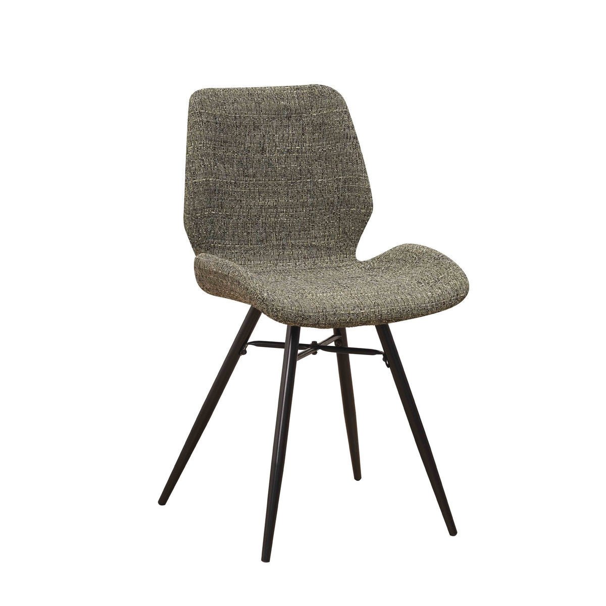 Dining room chair Beau chenille Dimehouse Green LxWxH 72x68x50 Fabric White photo diagonal front view