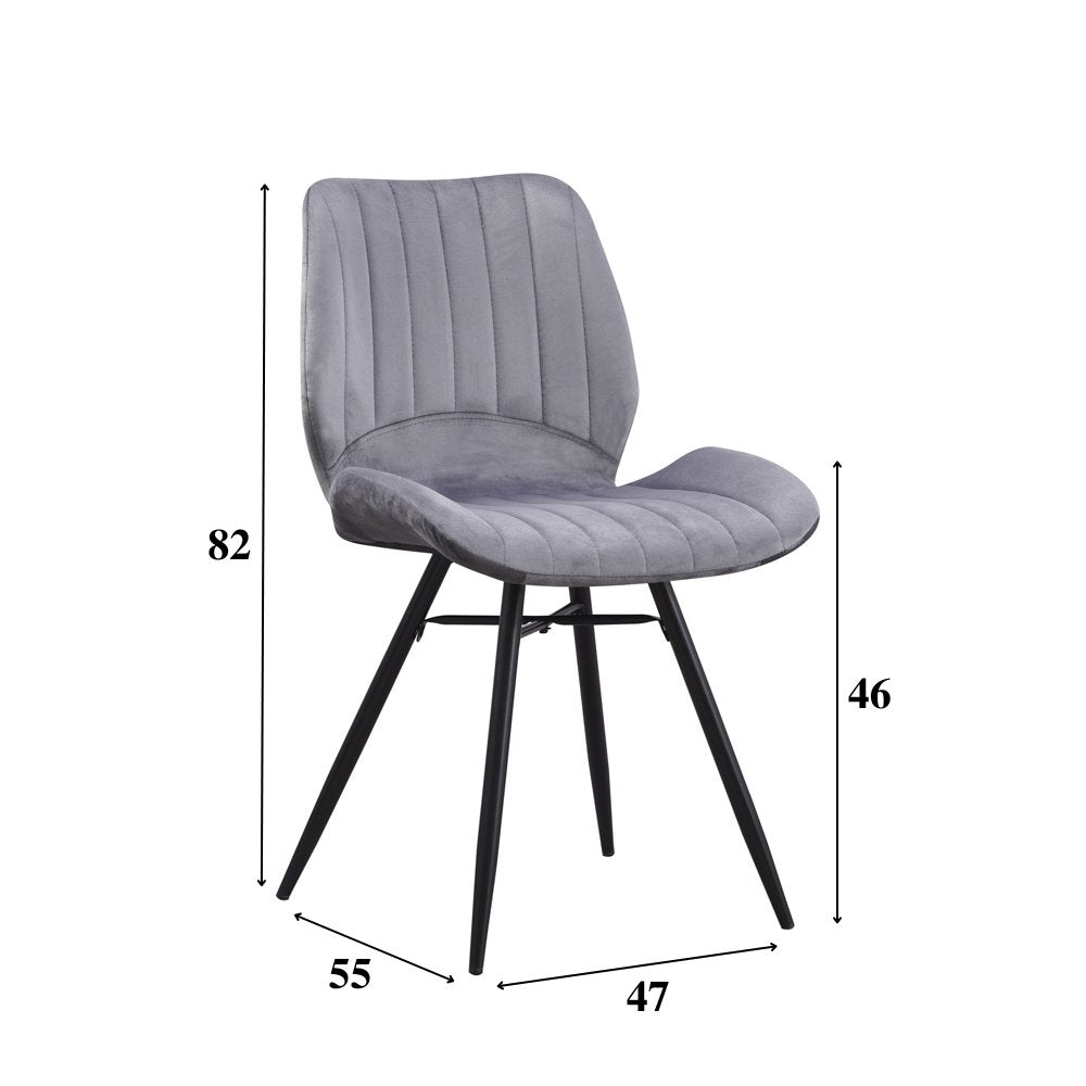 Dining room chair Beau velvet Dimehouse Anthracite LxWxH 71x67x49 Fabric White photo size indication
