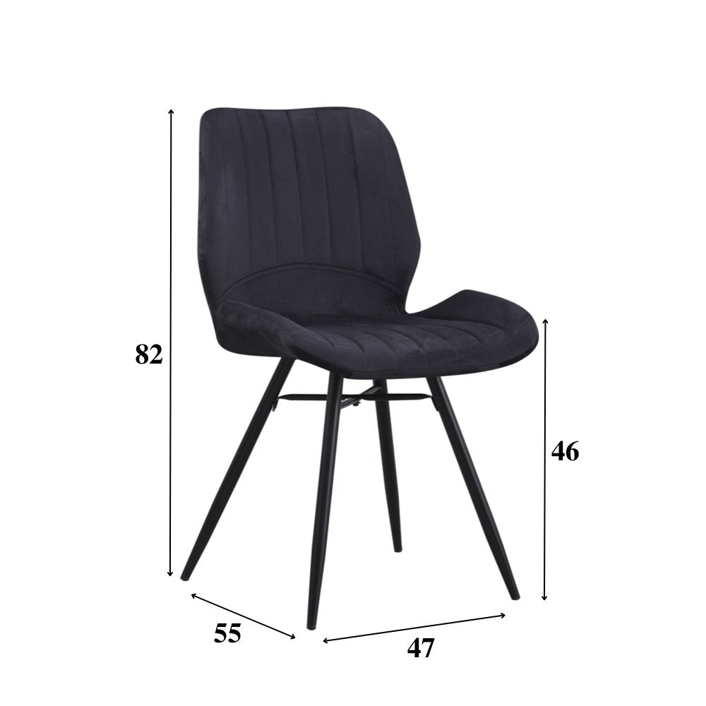 Dining room chair Beau velvet Dimehouse Black LxWxH 71x67x49 Fabric White photo size indication