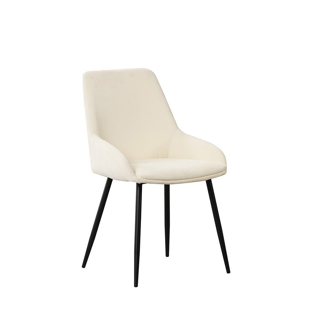 Dining room chair Elle Dimehouse White LxWxH 64x61x56 Fabric White photo diagonal front view