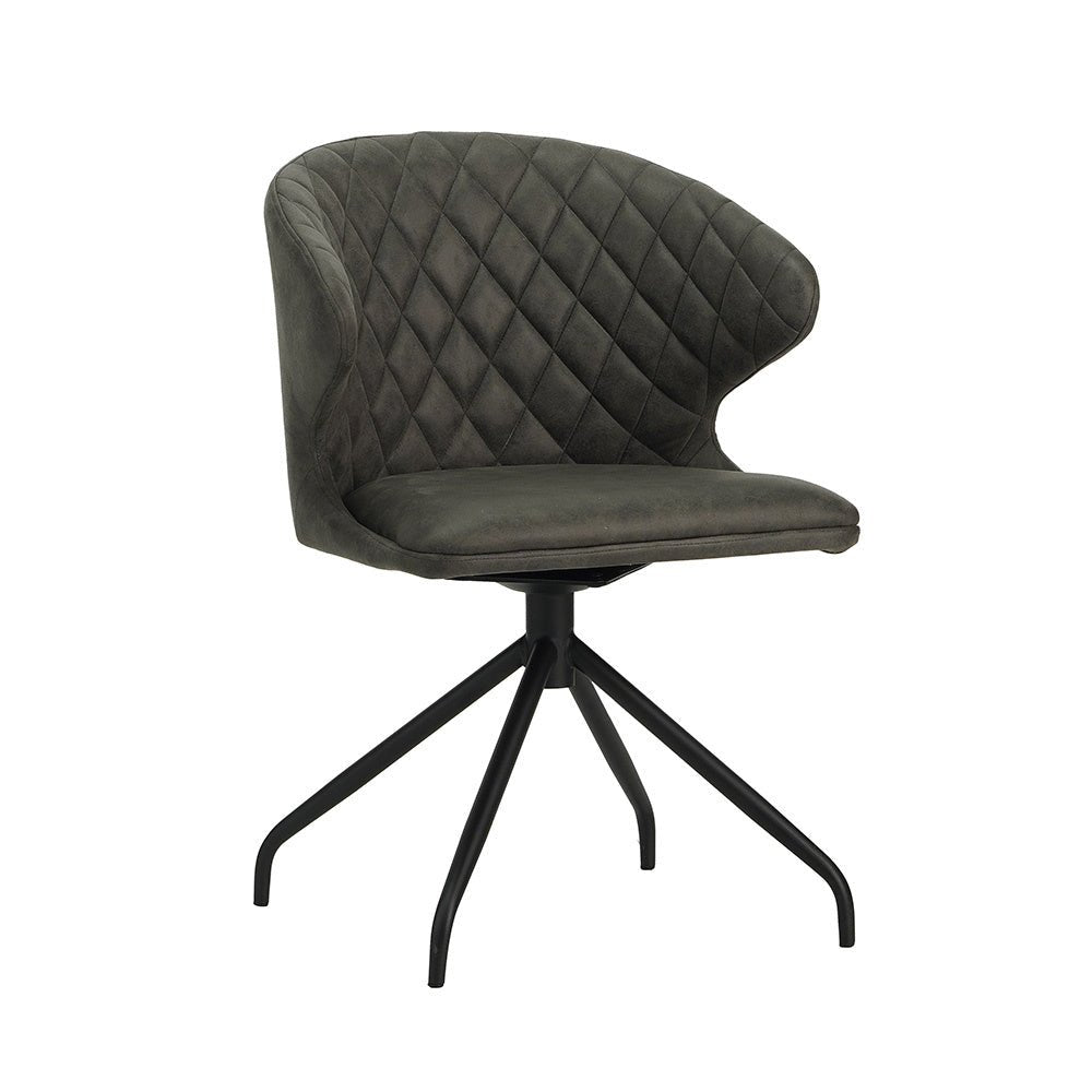 Dining room chair Eloi Dimehouse Anthracite LxWxH 58x58x54 Fabric White photo diagonal front view
