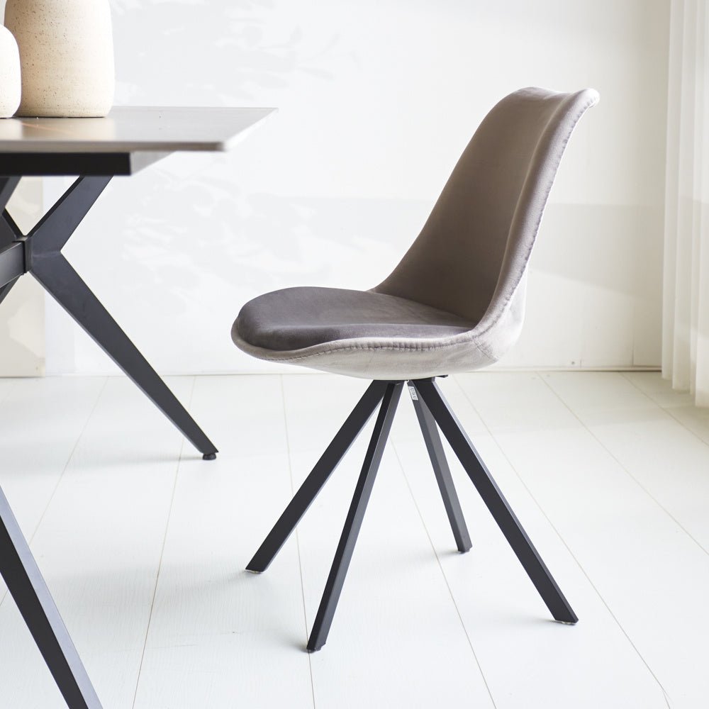 Dining room chair Jace Dimehouse Anthracite LxWxH 71x59x52 Fabric Atmospheric photo side view