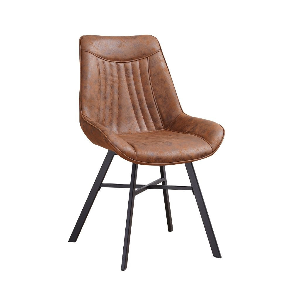 Dining room chair Jada Ecoleather Dimehouse Cognac LxWxH 79x57x53 Eco leather White photo diagonal front view