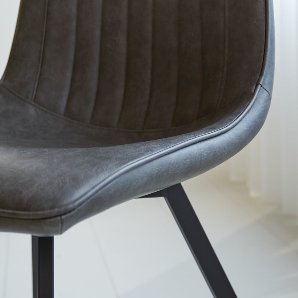 Dining room chair Jimmy Faux leather Dimehouse Anthracite LxWxH 75x57x51 Faux leather Atmospheric photo detail