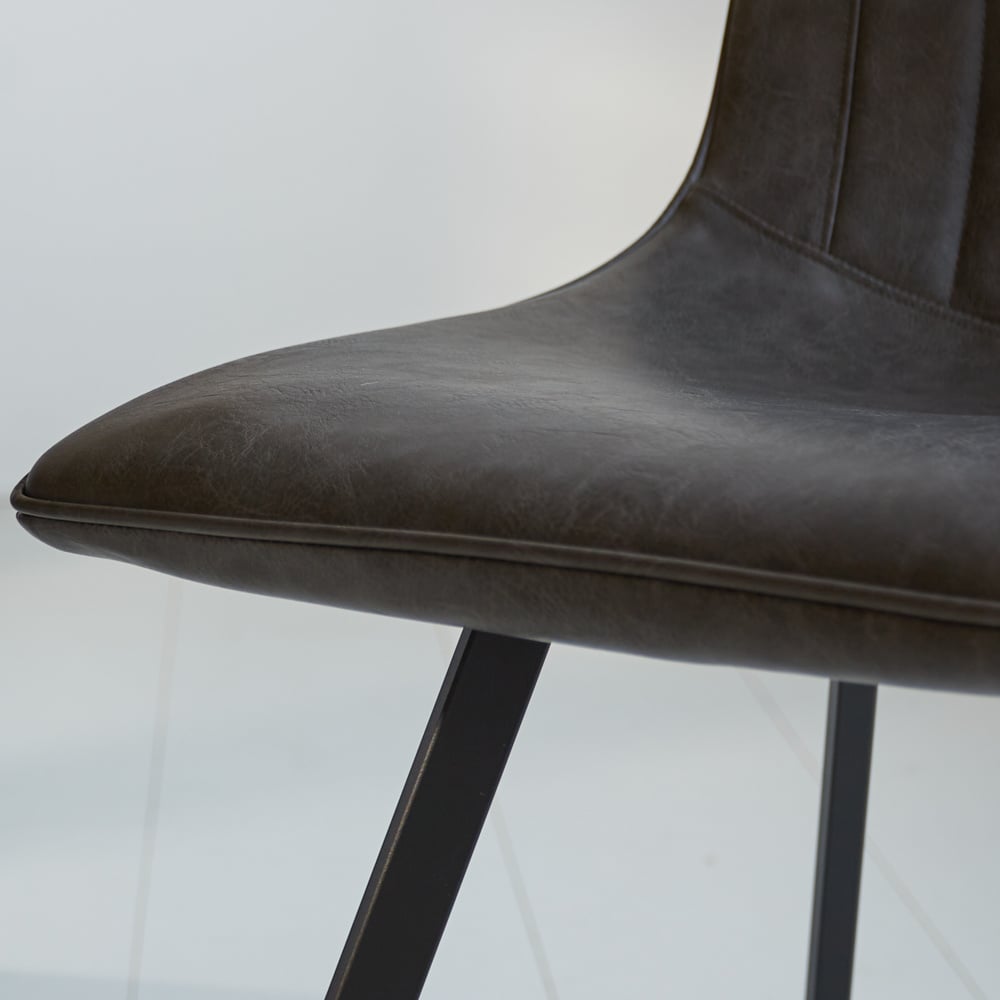 Dining room chair Jimmy Faux leather Dimehouse Anthracite LxWxH 75x57x51 Faux leather Atmospheric photo detail