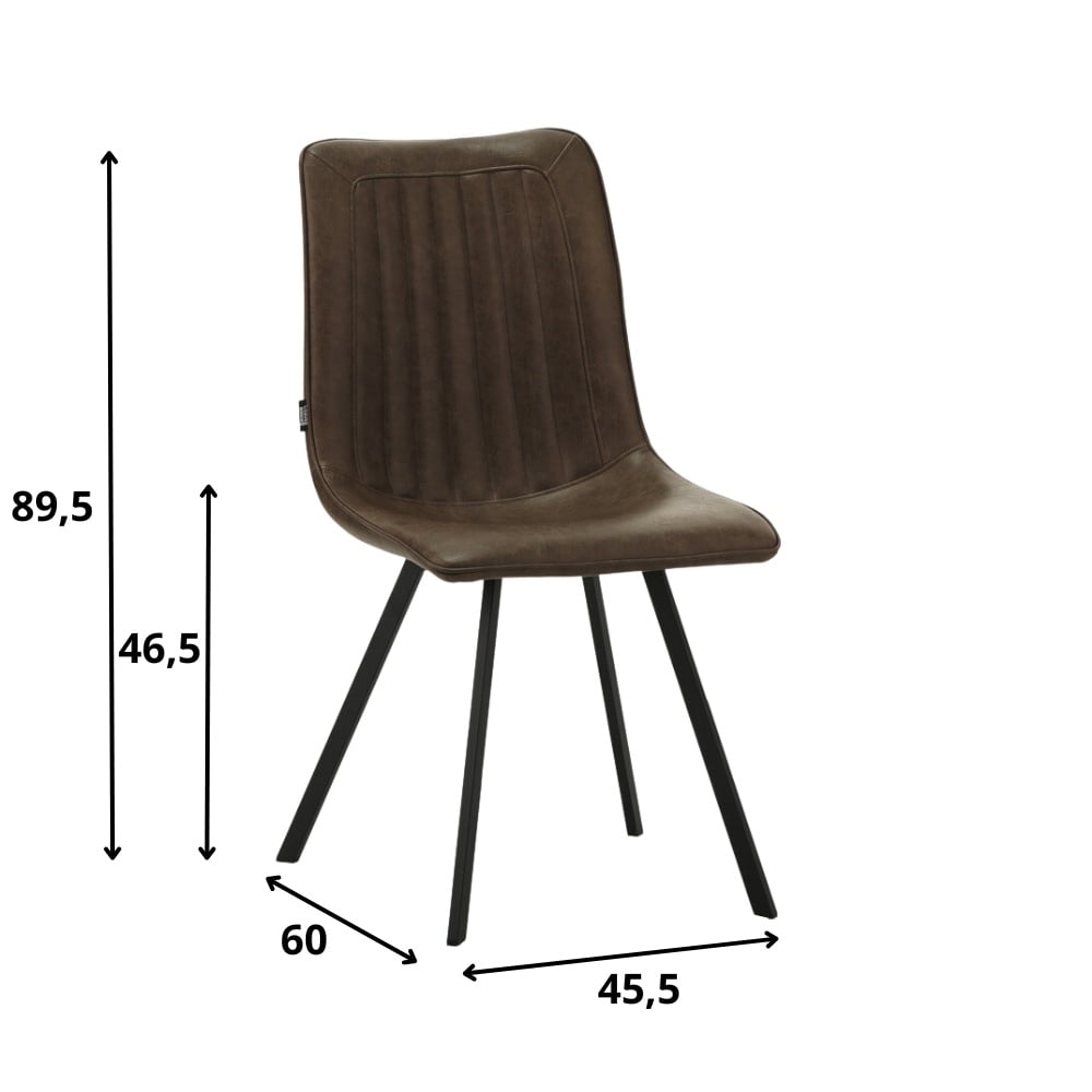 Dining room chair Jimmy Faux leather Dimehouse Taupe LxWxH 75x57x51 Faux leather White photo size indication