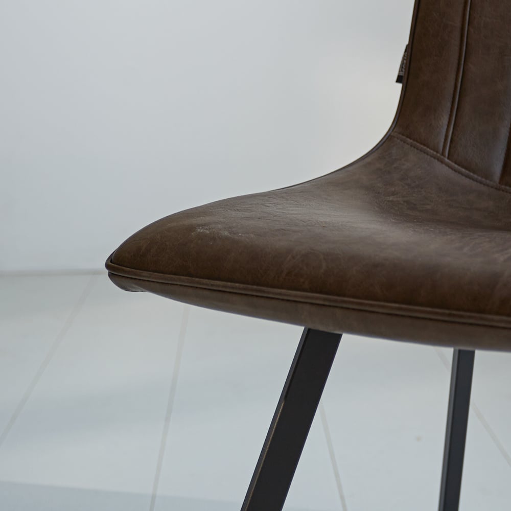 Dining room chair Jimmy Faux leather Dimehouse Taupe LxWxH 75x57x51 Faux leather Atmosphere photo different