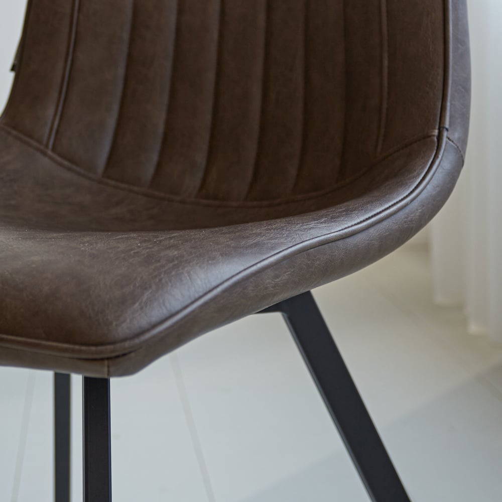 Dining room chair Jimmy Faux leather Dimehouse Taupe LxWxH 75x57x51 Faux leather Atmospheric photo detail