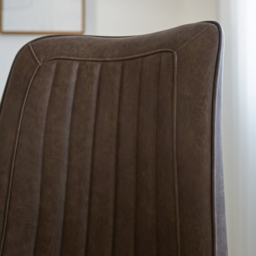 Dining room chair Jimmy Faux leather Dimehouse Taupe LxWxH 75x57x51 Faux leather Atmospheric photo detail