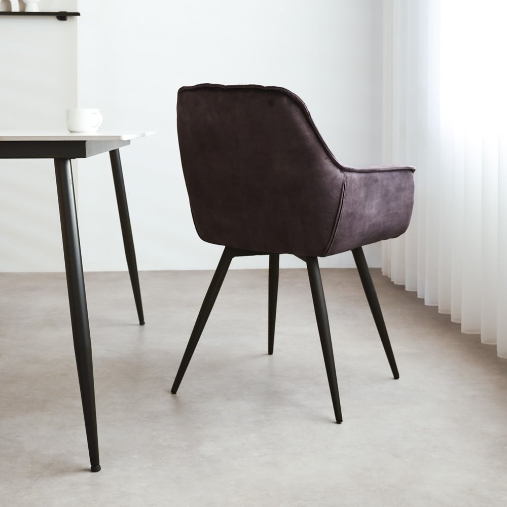 Dining room chair Audrey Dimehouse Anthracite LxWxH 71x68x49 Fabric Atmospheric photo diagonal rear view