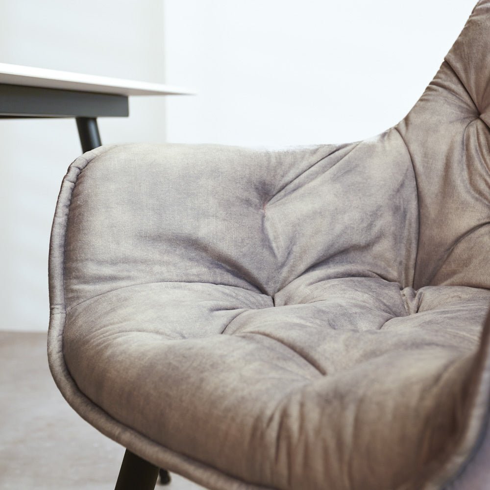 Dining room chair Audrey Dimehouse Gray LxWxH 71x68x49 Fabric Atmospheric photo detail