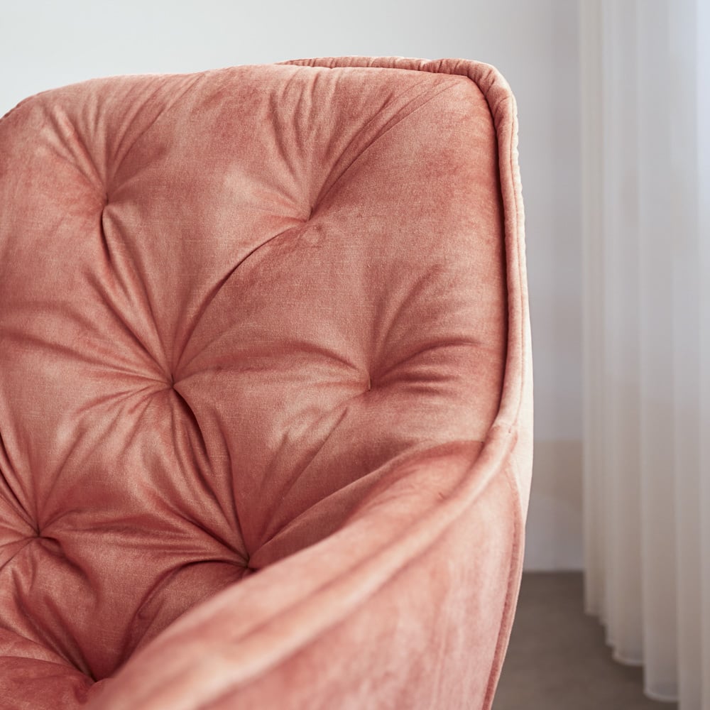 Dining room chair Audrey Dimehouse Pink LxWxH 71x68x49 Fabric Atmospheric photo detail