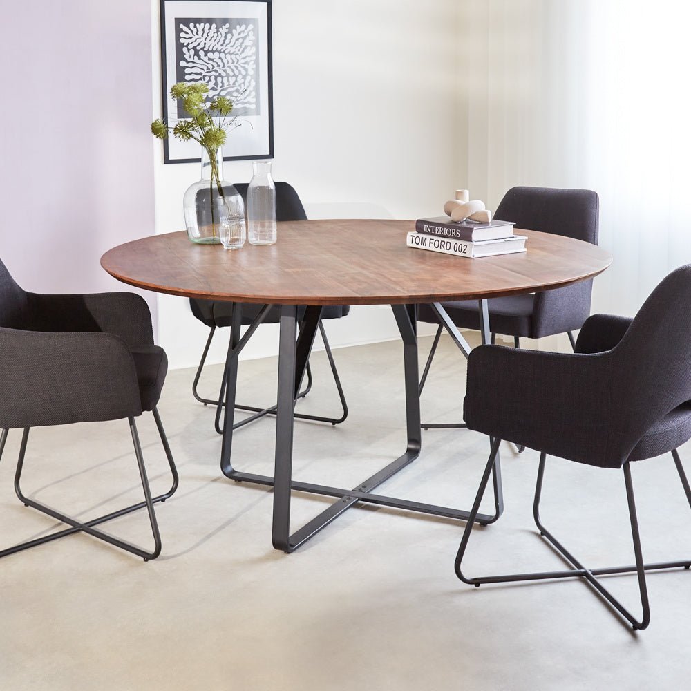 Dining room chair Suzy Dimehouse Black LxWxH 64x61x53 Fabric Atmospheric photo diagonal front view