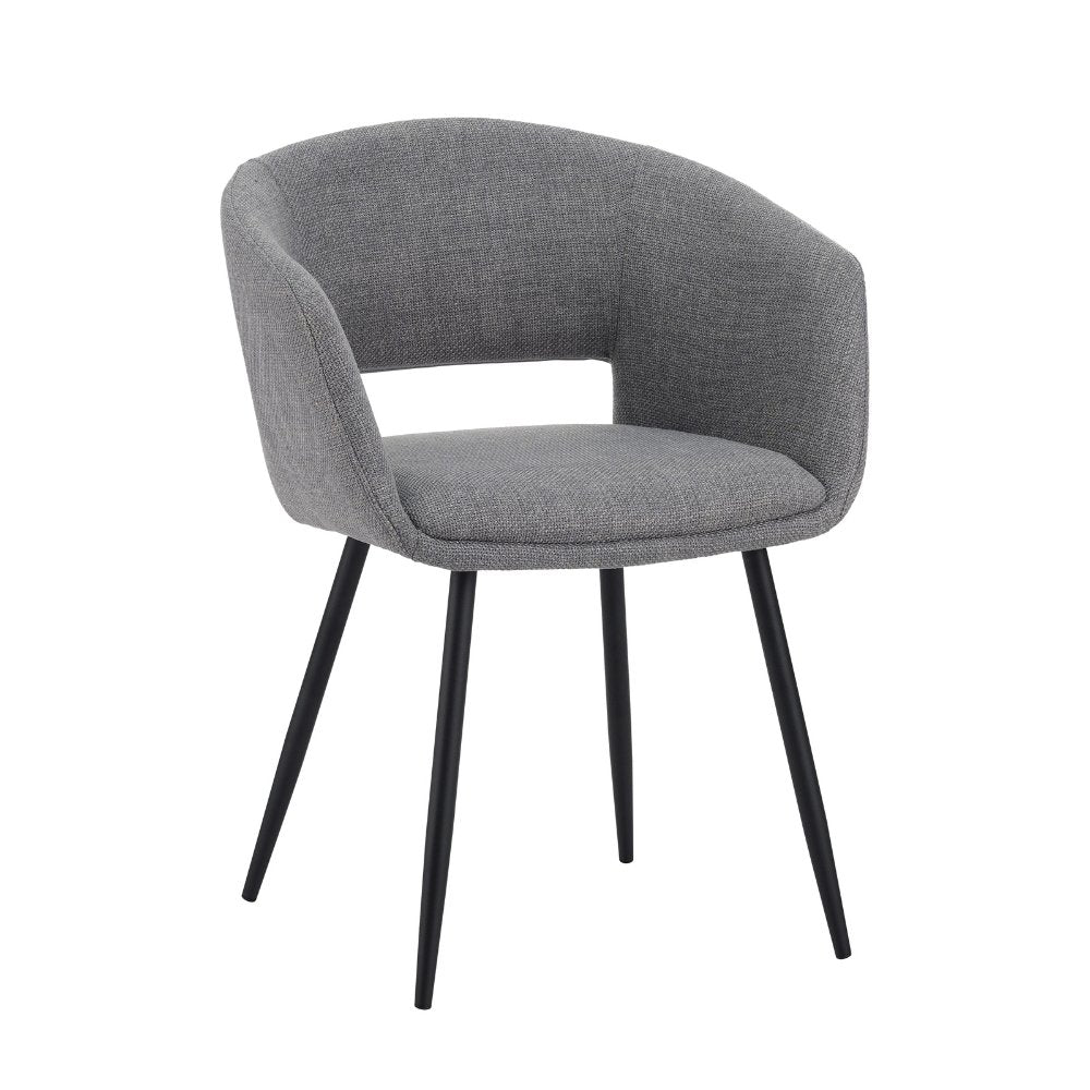 Dining room chair Don Dimehouse Gray LxWxH 60x56x56 Fabric White photo diagonal front view