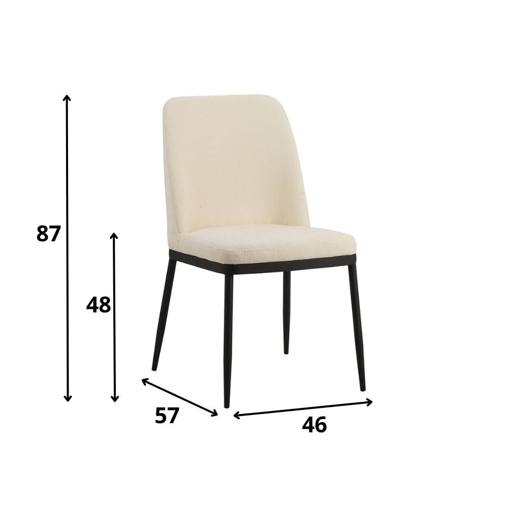 Dining room chair Noli Chenille Dimehouse White LxWxH 73x65x53 Fabric White photo size indication