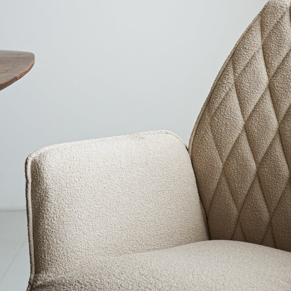 Dining room chair Novan bouclé Dimehouse Beige LxWxH 67x59x57 Fabric Atmospheric photo detail