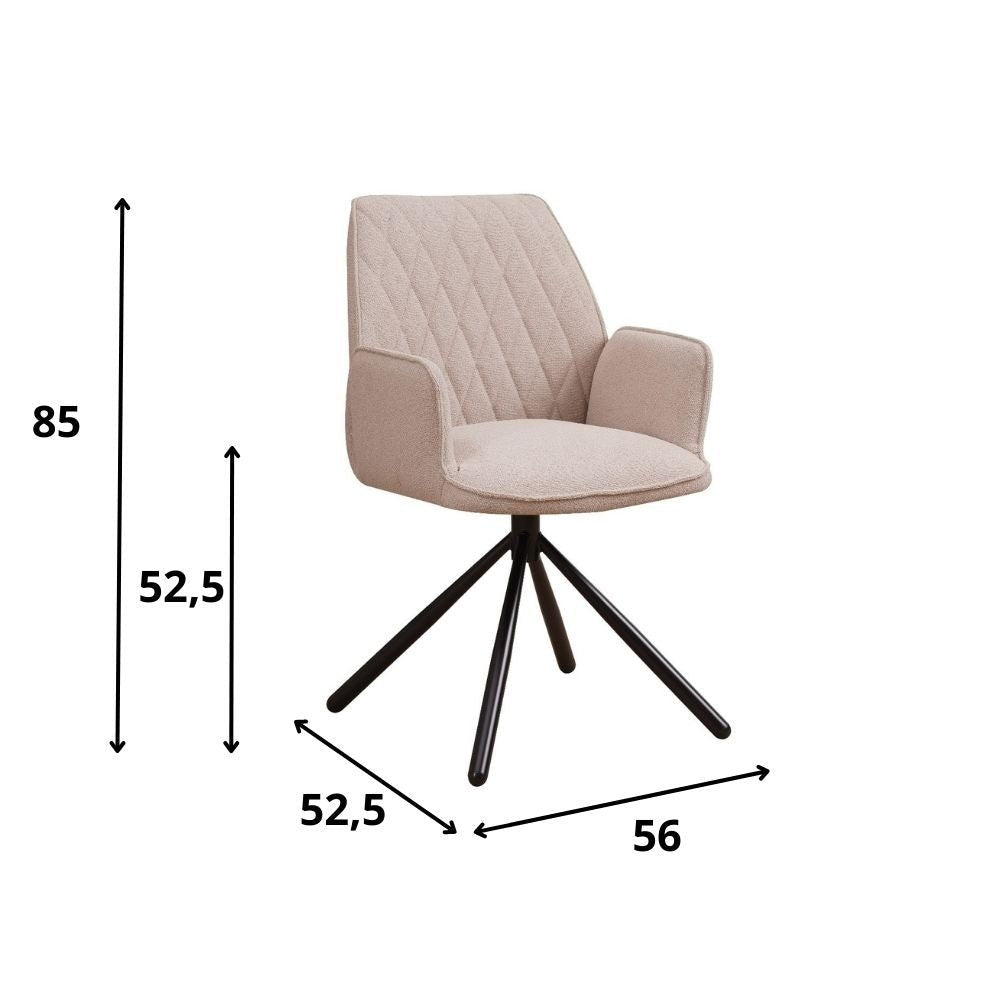 Dining room chair Novan bouclé Dimehouse Beige LxWxH 67x59x57 Fabric White photo size indication