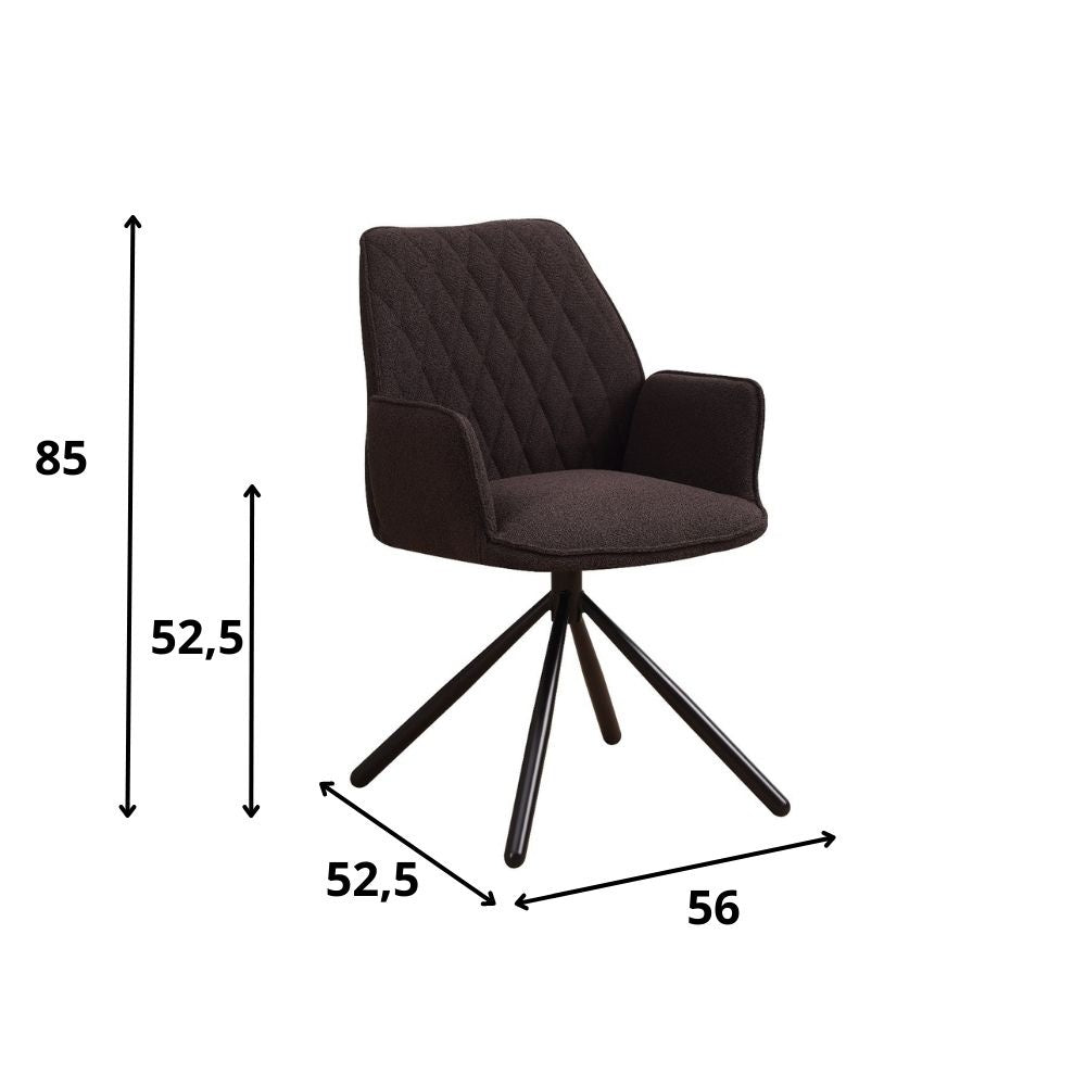 Dining room chair Novan bouclé Dimehouse Brown LxWxH 67x59x57 Fabric White photo size indication