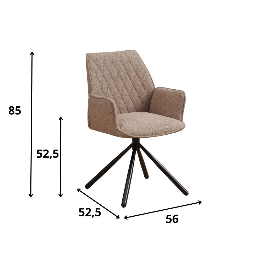 Dining room chair Novan bouclé Dimehouse Taupe LxWxH 67x59x57 Fabric White photo size indication